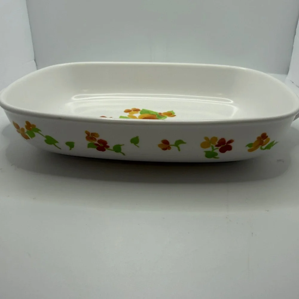 Noritake Progression Happy Days 9069 Casserole Dish Vintage Floral‎ Baking Pan